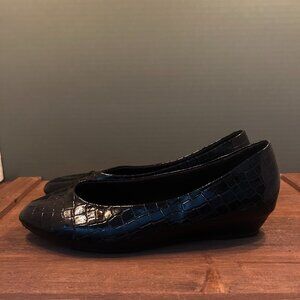 Angel Steps Womens Black Flats Faux Leather Career Casual Size 9.5M